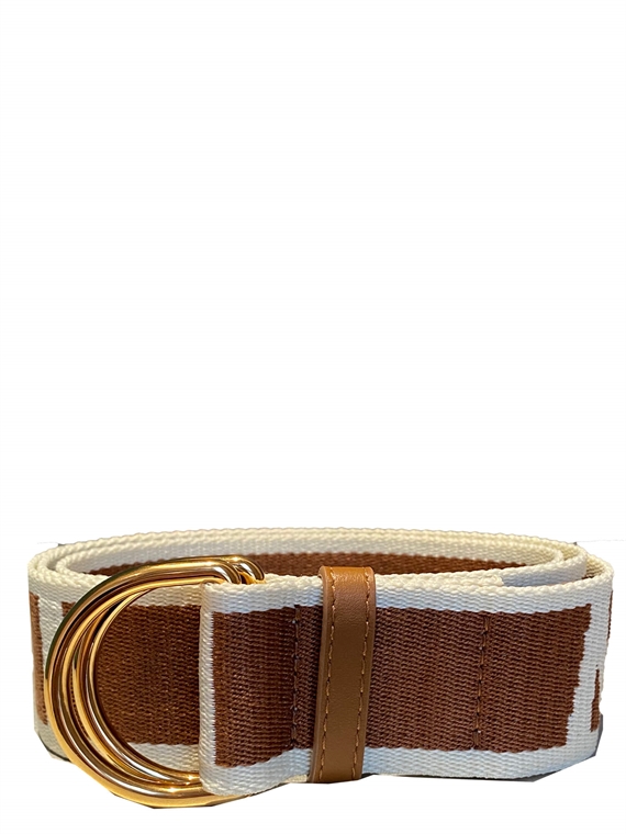 MARNI Slider Belt With Logo, Brown/White